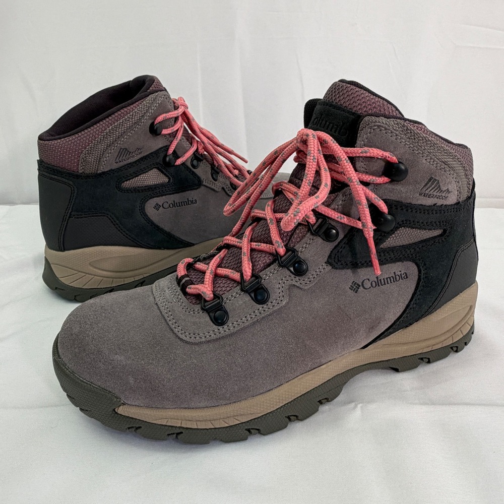 Columbia Newton Ridge Plus Waterproof Hiking Boots Grey Pink BL4552-008 Womens 9